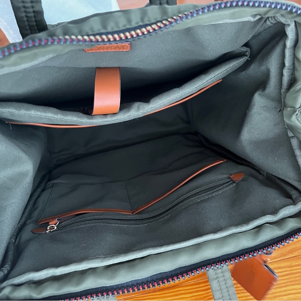 Joan & David Dark Green Travel Backpack Bag - Picture 4 of 7